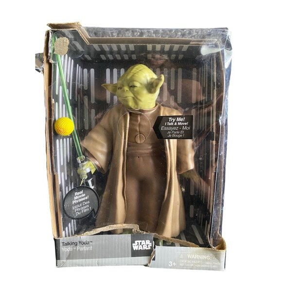 Star Wars Talking Yoda Figure 12-Inch With Lightsaber In Box (damaged box) - Picture 1 of 16